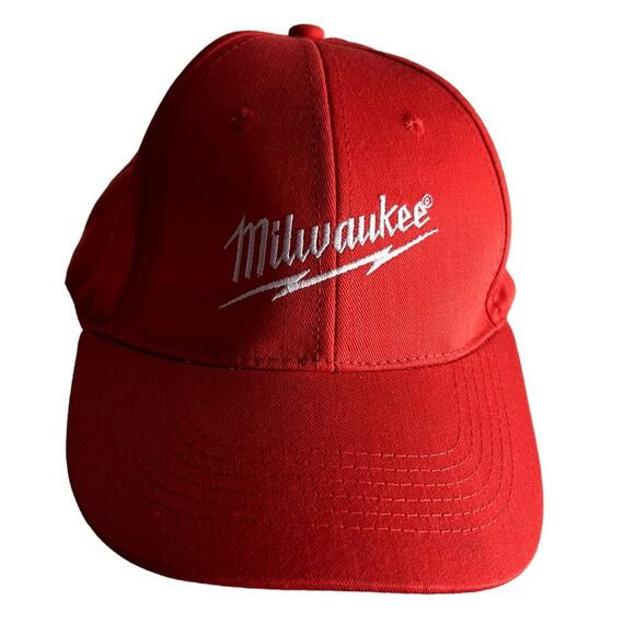 Milwaukee Hat Red with hook and loop closure - Picture 1 of 4